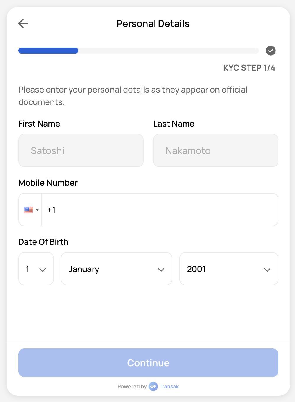 Lite KYC Address Details